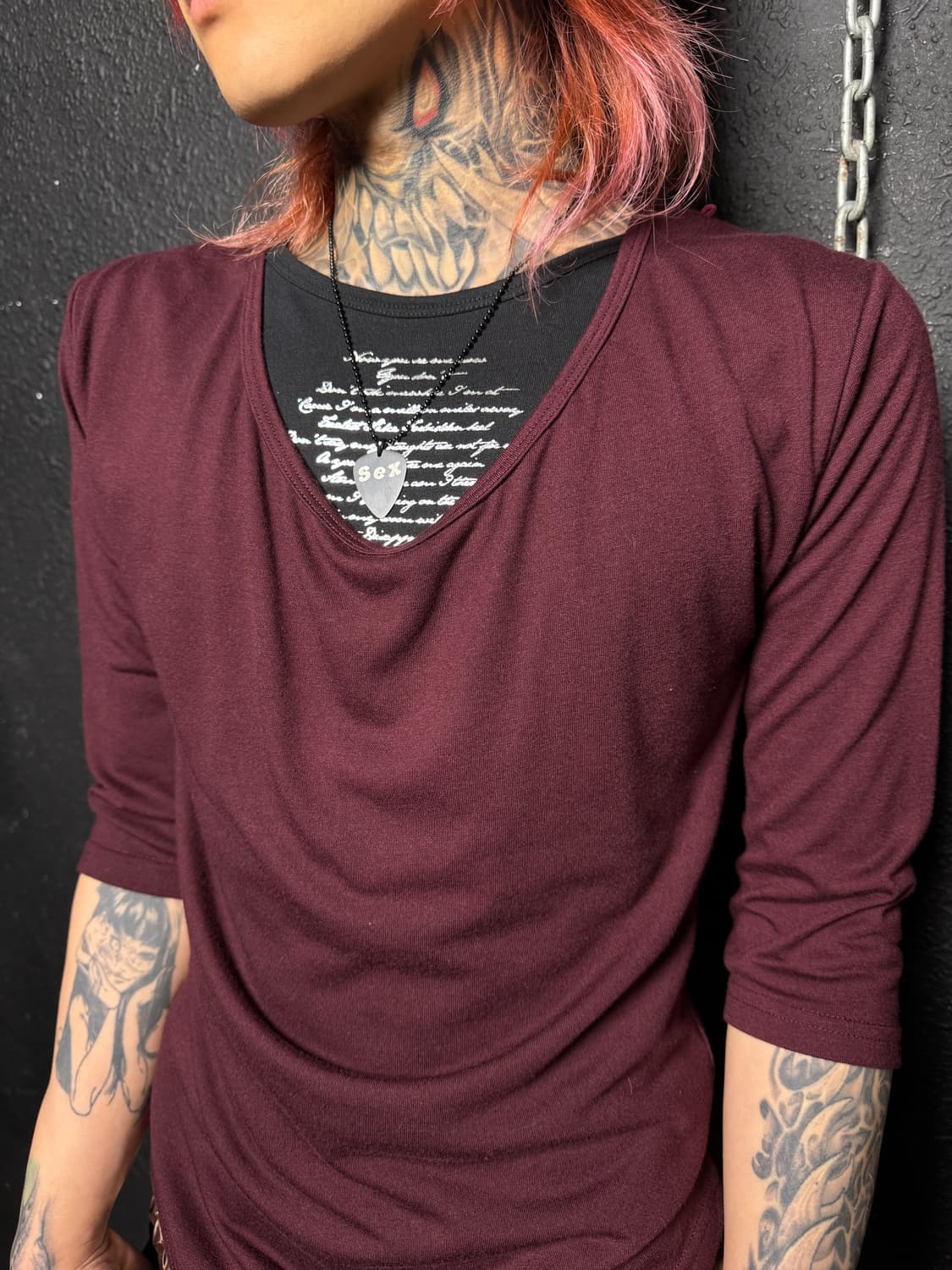 in the attic - Layered 3/4 Sleeve Tshirt 상품이미지2