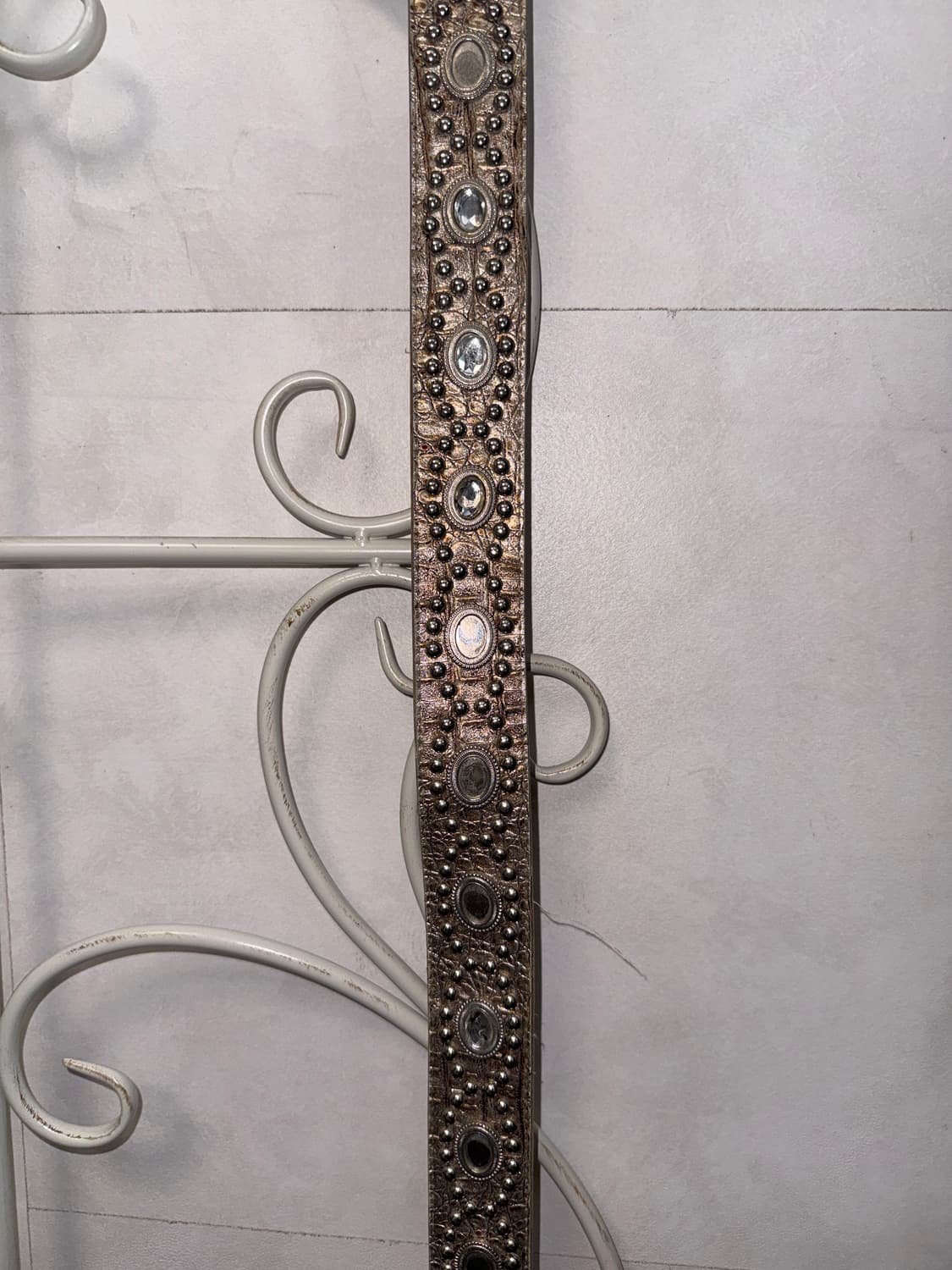 White gold python gemstone stud belt 상품이미지6