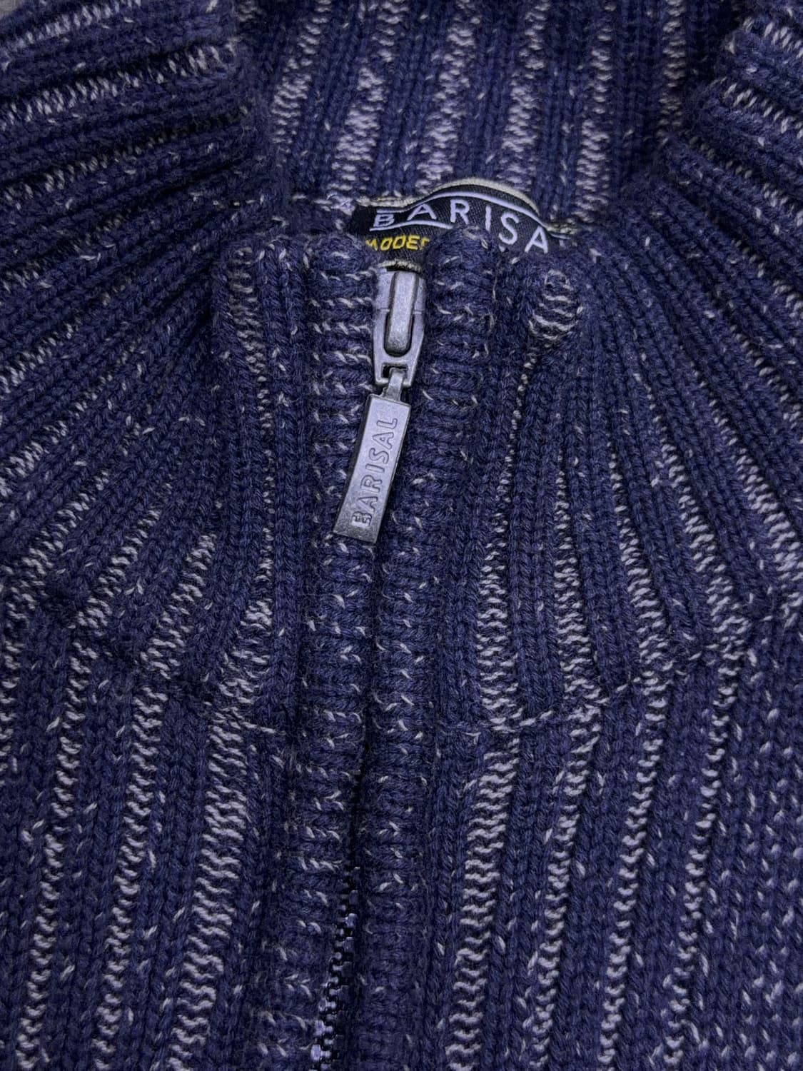 Barisal 바리살 니트 스웨터 하프넥 집업자켓 네이비 L 상품이미지6