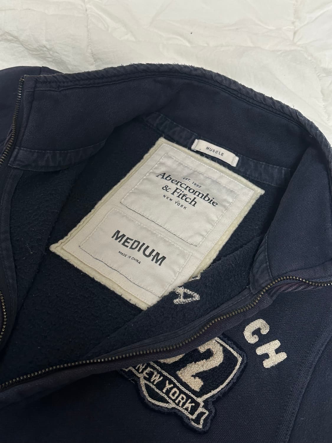 아베크롬비 코튼져지 집업 네이비 미디움 상품이미지5