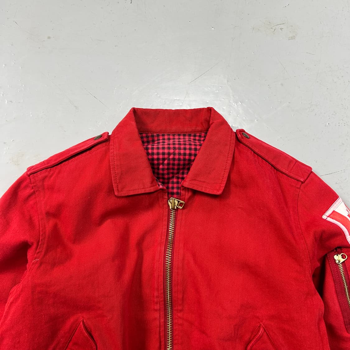 90s 핑크하우스 레드 봄버 자켓  상품이미지2