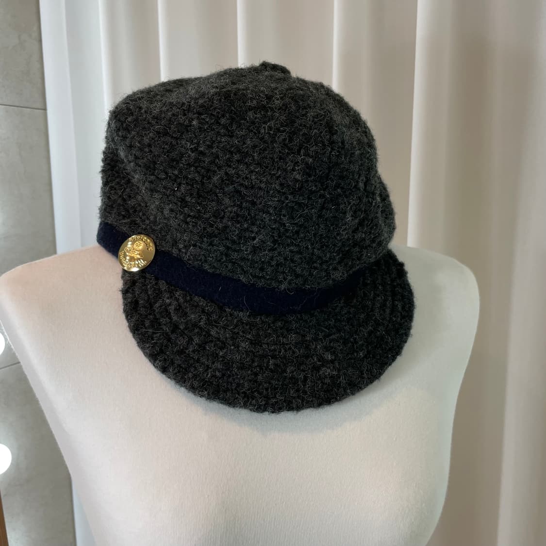 비비안웨스트우드 울 헌팅캡 베레모-차콜 상품이미지3