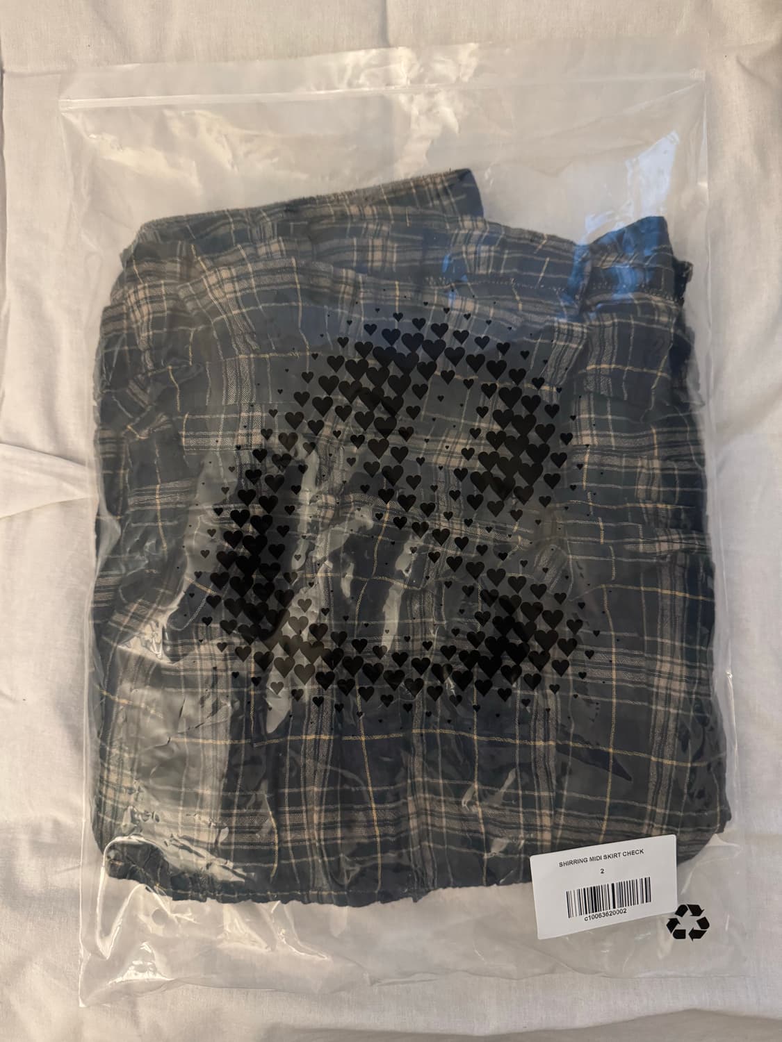 코이세이오 셔링 미디 스커트 체크 상품이미지2