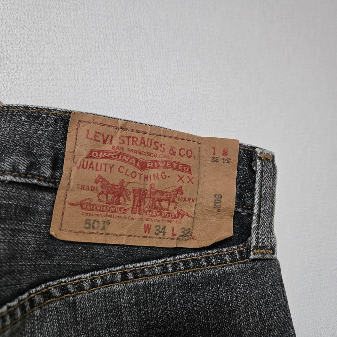 리바이스 501 블랭크탭 워싱 데님팬츠/ 남자 청바지 / 남성 청바지 상품이미지7