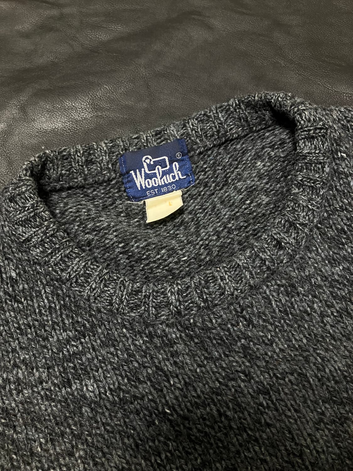 90s 울리치 챠콜 그레이 울 핸드 니트 상품이미지3