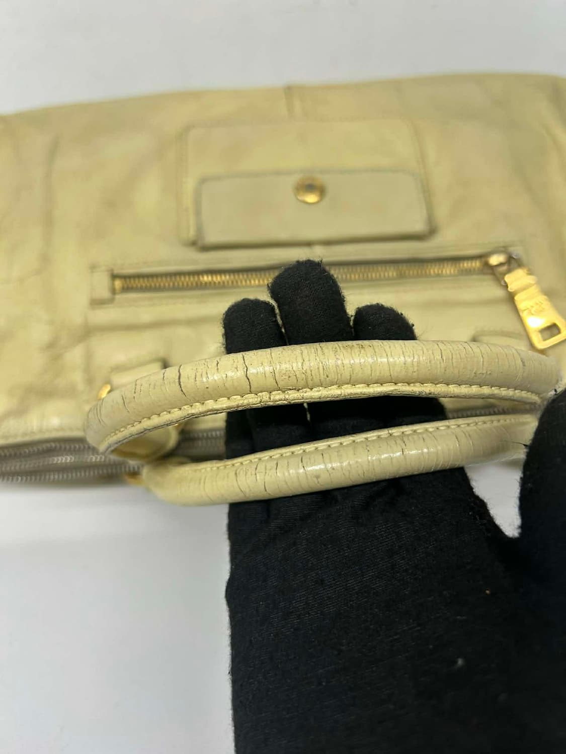 프라다 빈티지 레더 숄더백 토트백 상품이미지4