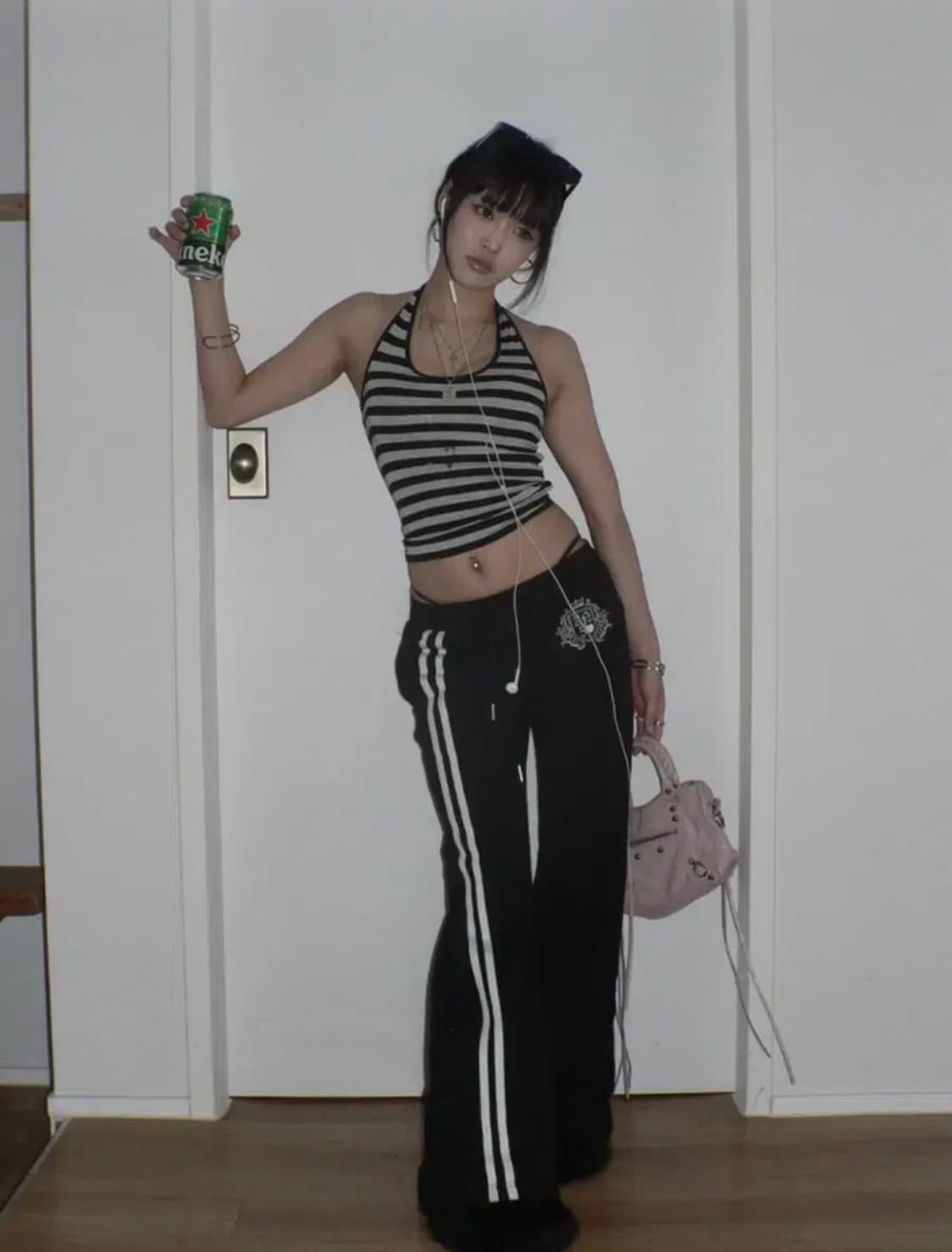 엔젤넘버555 엔젤릭 스웻 팬츠 angelic sweat pants 블랙 상품이미지1