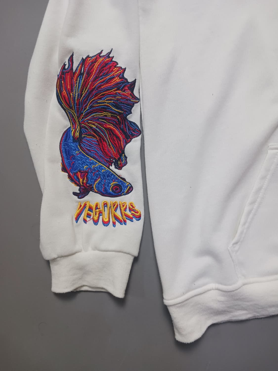 [프리] VEGORRS LAB 물고기 그래픽 자수 후드티셔츠 상품이미지4