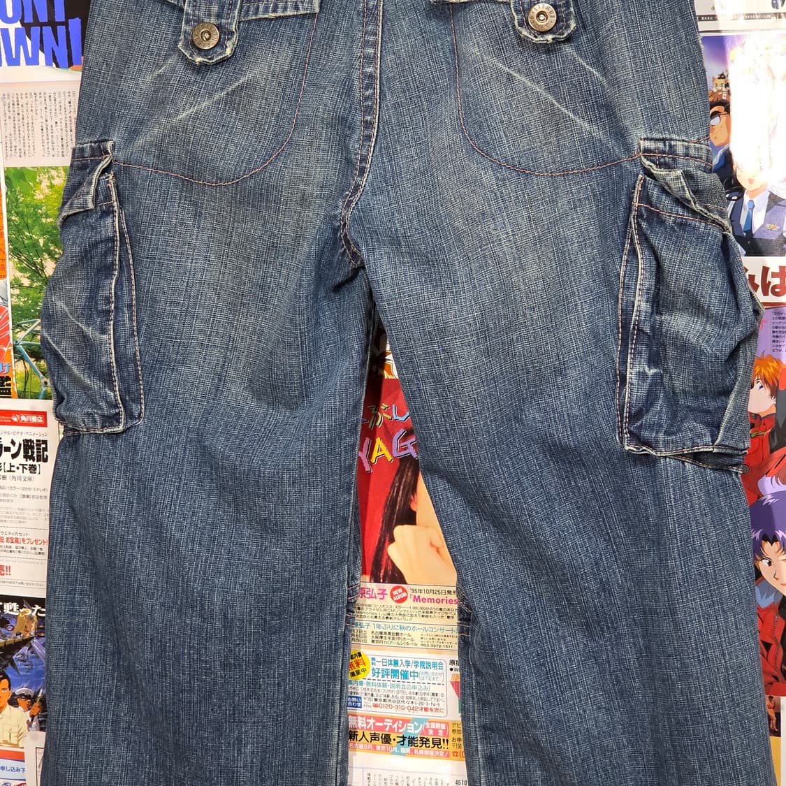 빈티지 진청 카고 데님 와이드 팬츠 상품이미지8