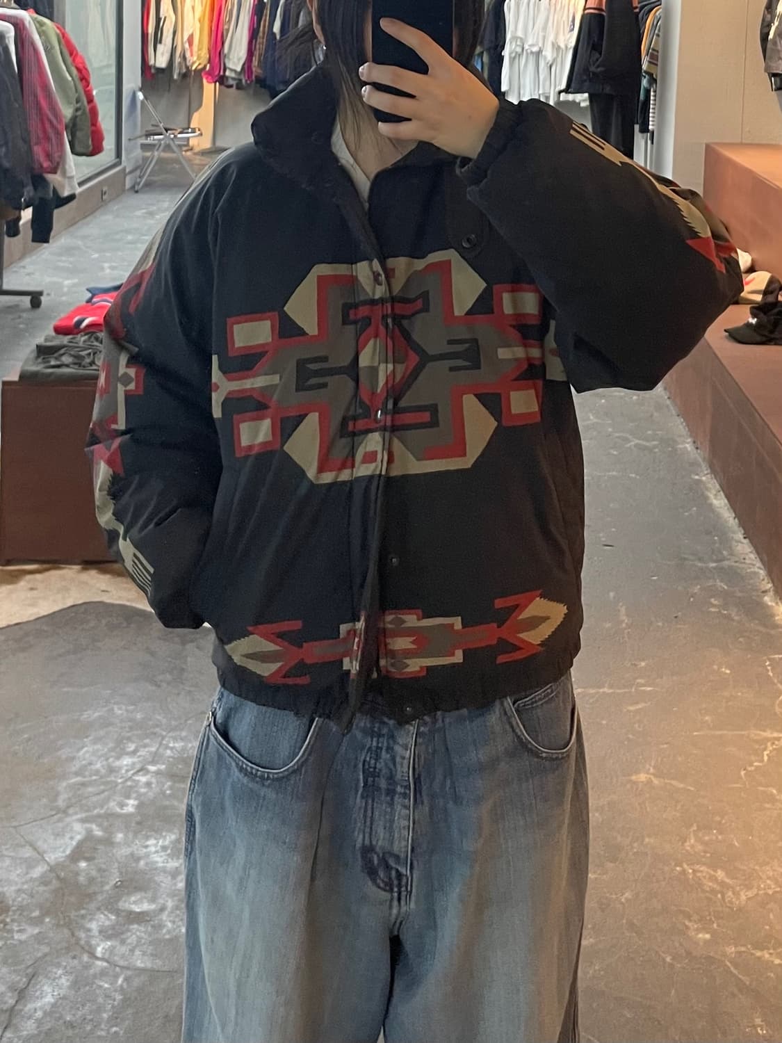 폴로 랄프로렌 나바호 패턴 아즈넥 구스 다운 패딩 H2345 상품이미지1