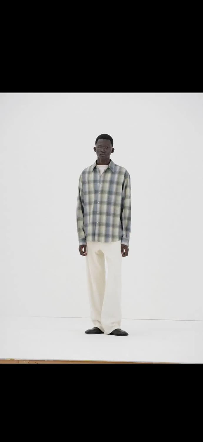 오라리 25fw 체크셔츠 블루 그린 5 상품이미지2