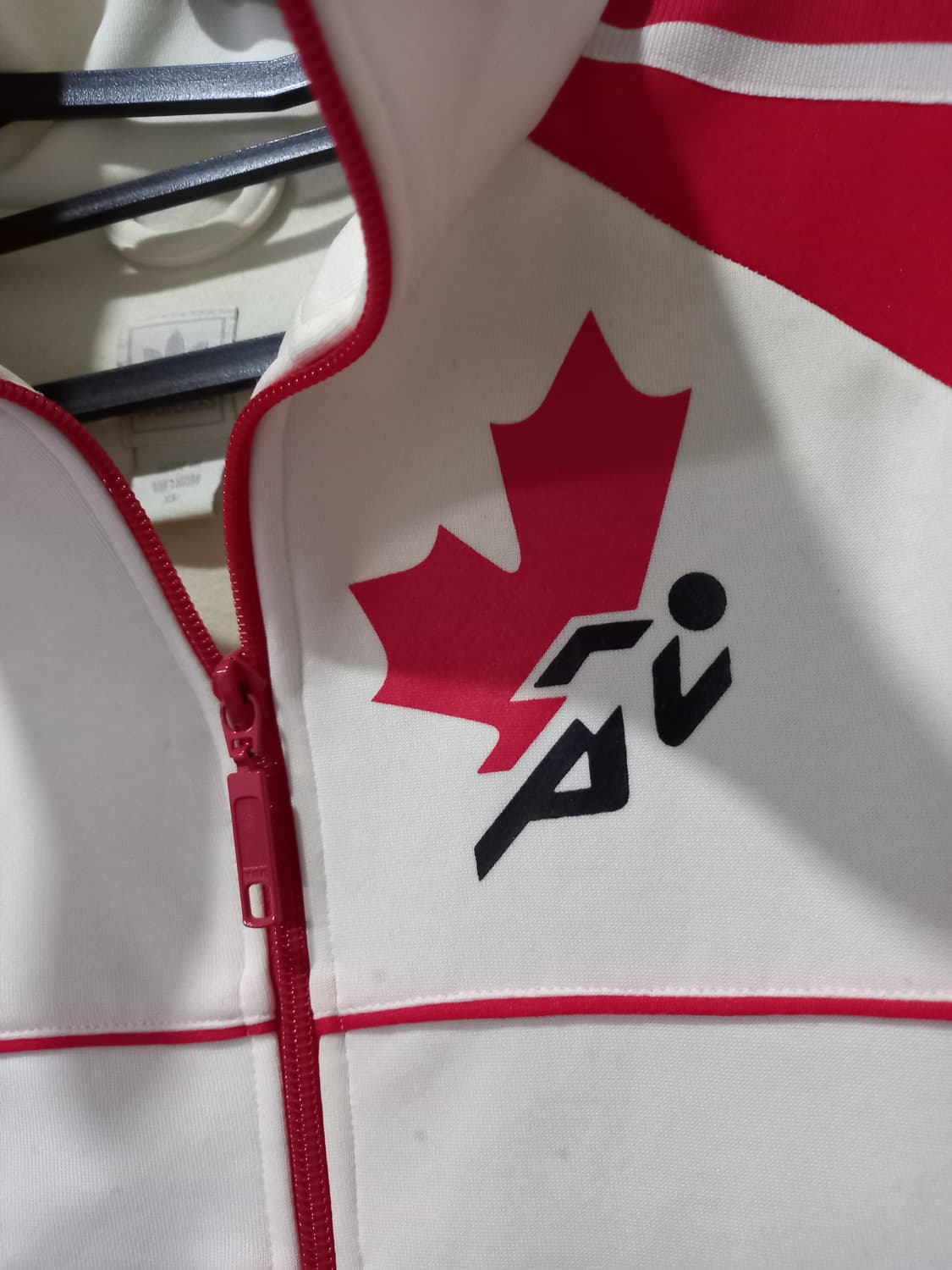 아디다스 캐나다 빨흰 트랙탑 저지 져지집업 85/XS 상품이미지2