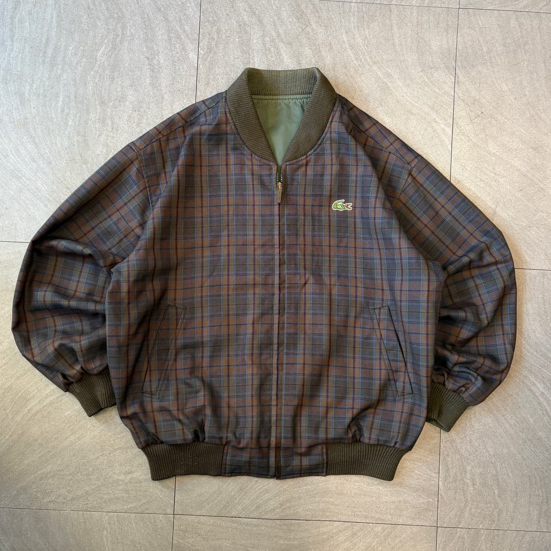 라코스테 서광 제조 체크 리버시블 자켓 상품이미지1