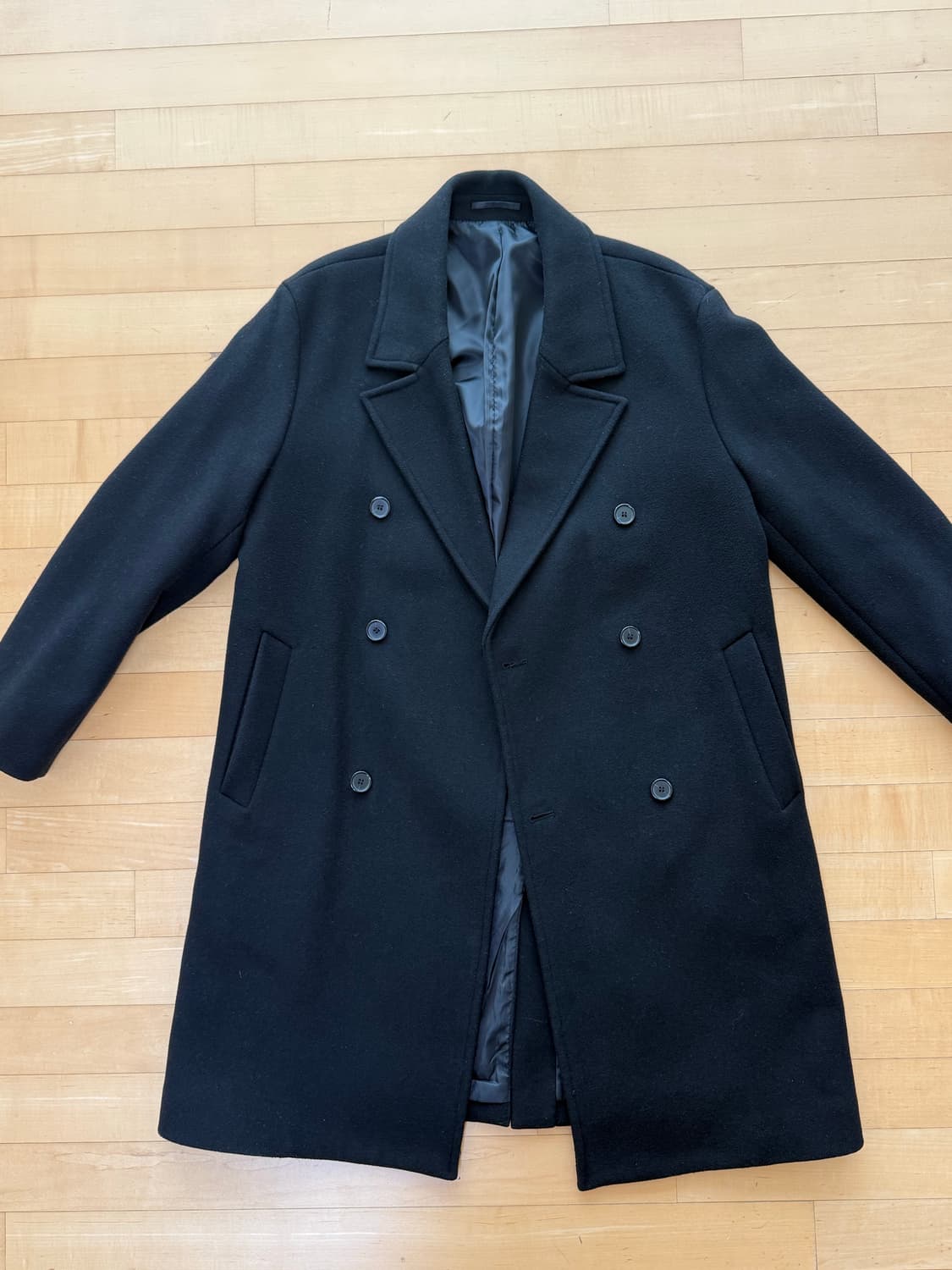 [L] 지오다노 더블코트 블랙 상품이미지1