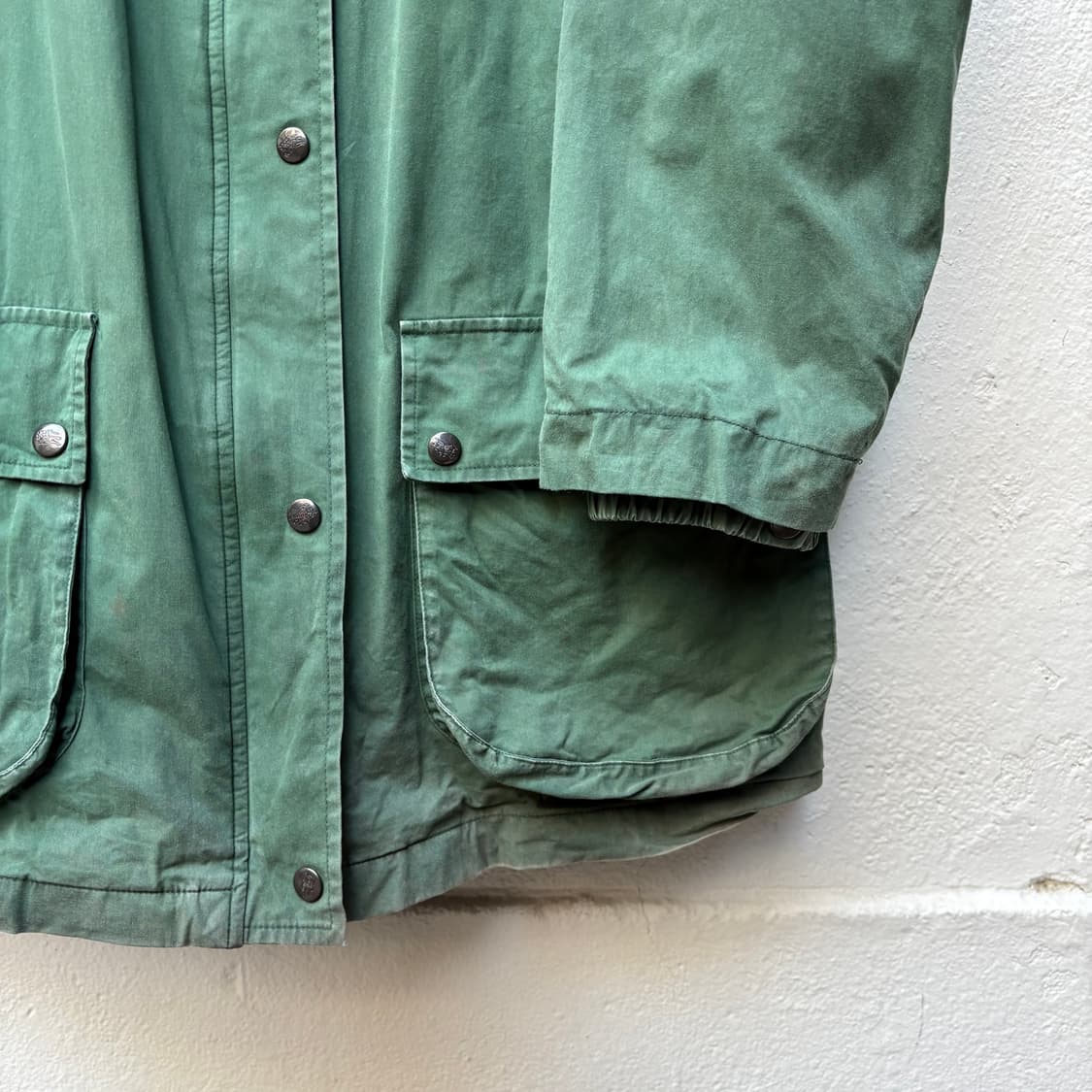 80s 버버리 페이딩 그린 체크 안감 필드 자켓 상품이미지9