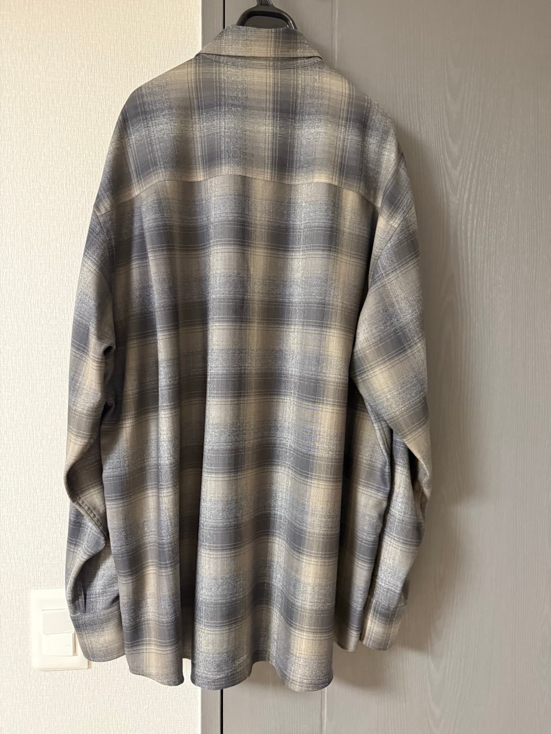 오라리 24fw 울 체크셔츠 차콜 5사이즈 상품이미지2