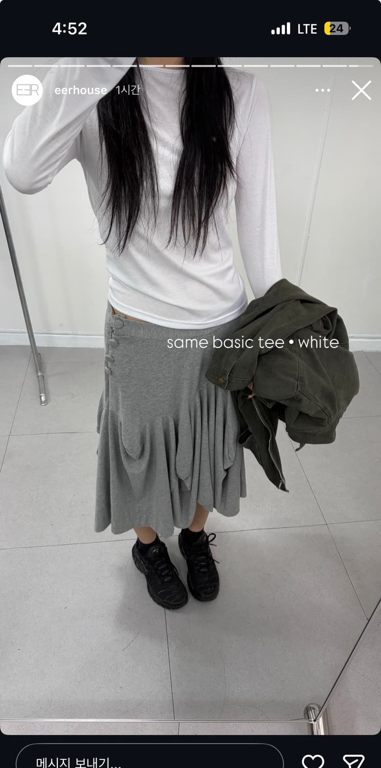 텍스처서울 wave curved button midi skirt 상품이미지3