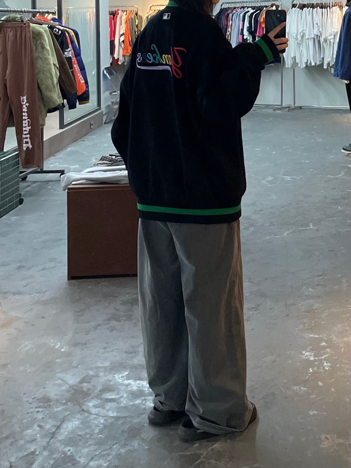 MLB 레인보우 로고 울 솔리드 바시티 자켓 H1272 상품이미지2