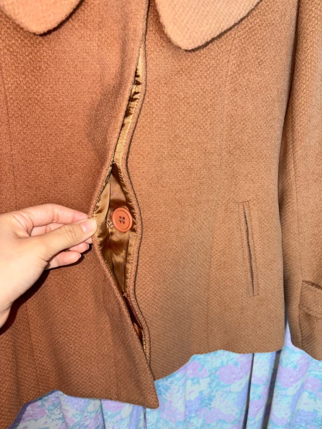 카멜브라운 카라 울혼방 숏코트 상품이미지7