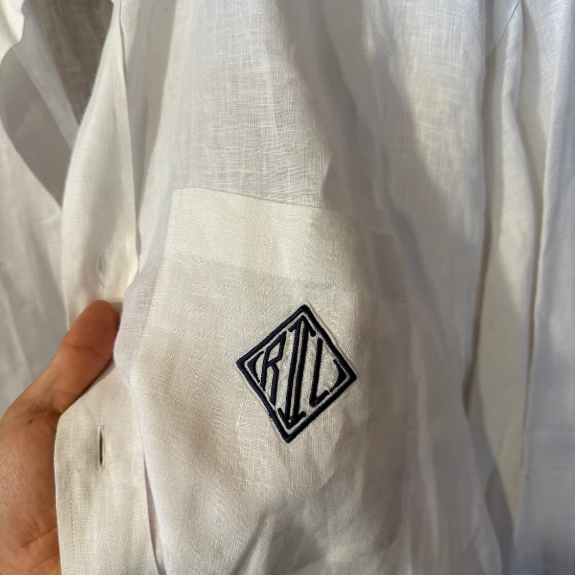 랄프로렌 퍼플라벨 RL 로고 린넨 셔츠  상품이미지5