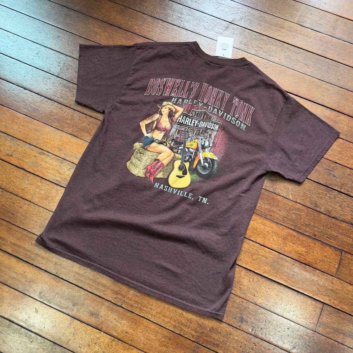 할리데이비슨 핀업걸 프린팅 반팔 티셔츠 상품이미지4