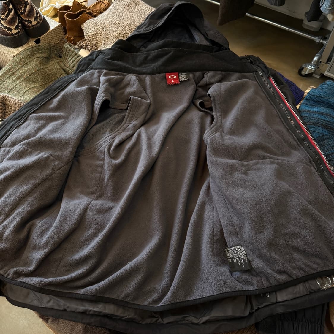 90 ~ 00S 오클리 2 IN1 핑거홀 베스트 후디 스포츠 자켓 L X 상품이미지3