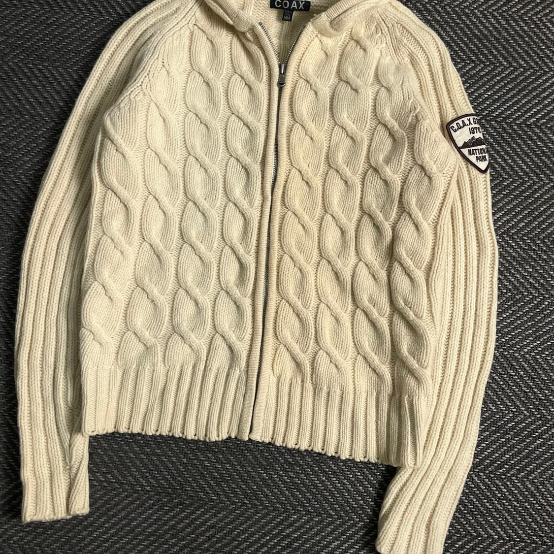 Coax 빈티지 꽈베기 케이블 니트 후드 집업y 3707 상품이미지4