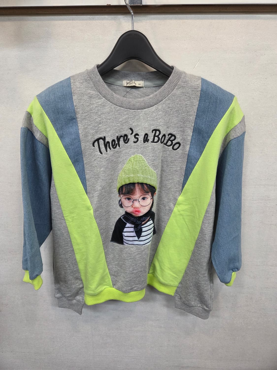 보보트리 키즈 베이비페이스 데님 면 맨투맨 120 오버핏 상품이미지1