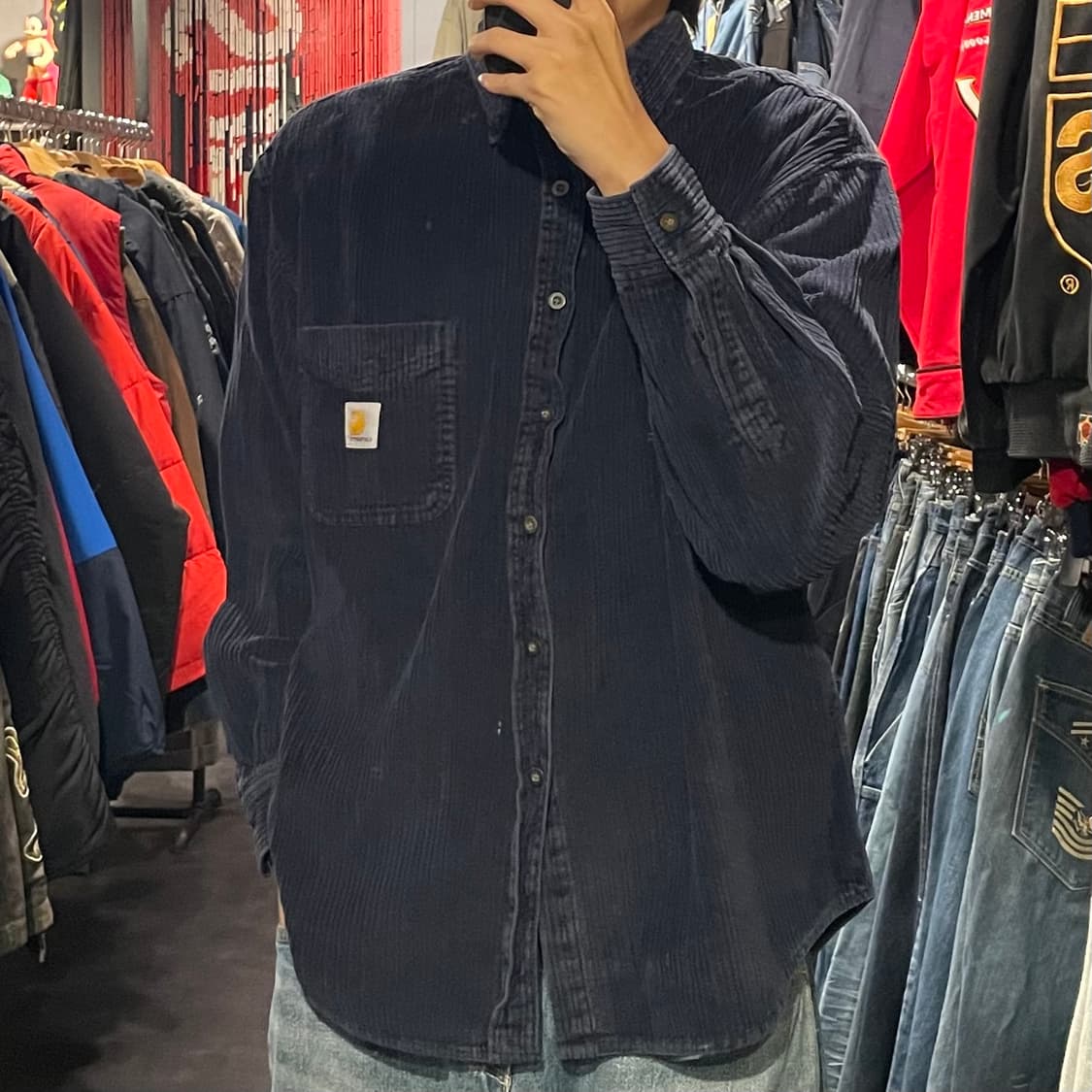 [IM] carhartt 칼하트 딥네이비 코듀로이 긴팔셔츠 상품이미지4