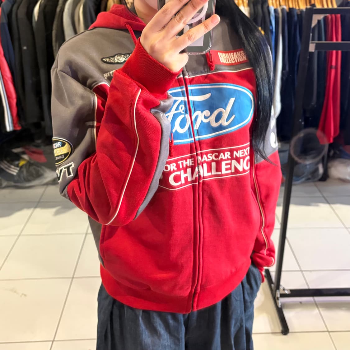 FUBU Ford 레이싱 올드스쿨 후드집업 상품이미지1