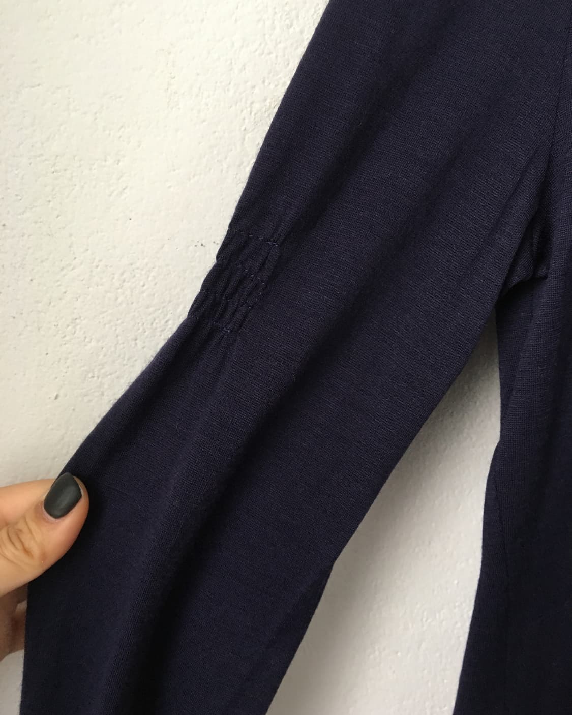 Frill point high neck navy sleeve 상품이미지6