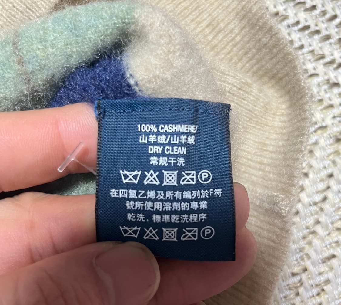 폴로랄프로렌 아가일 브이넥 캐시미어 니트 스웨터 M 상품이미지7