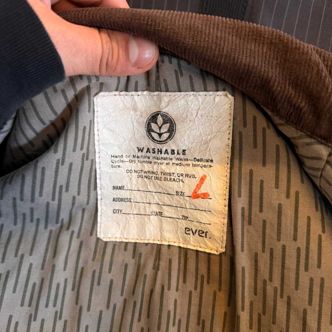 EVER USA 생산 코듀로이 레인패턴 안감 밀리터리 베이스 자켓 상품이미지9