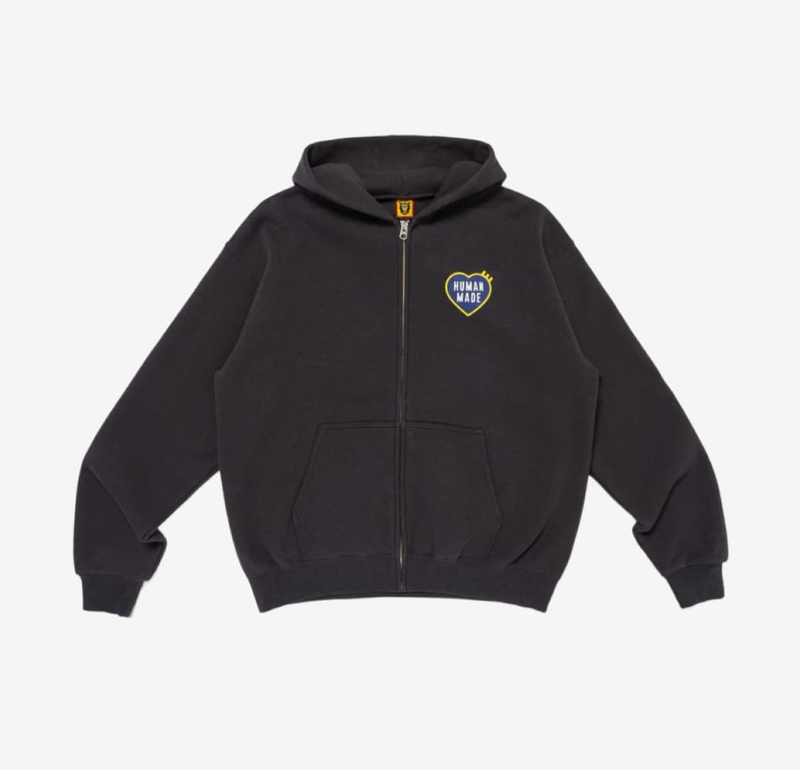 새상품) 휴먼메이드 정품 하트 후드 집업 블랙 S 상품이미지1