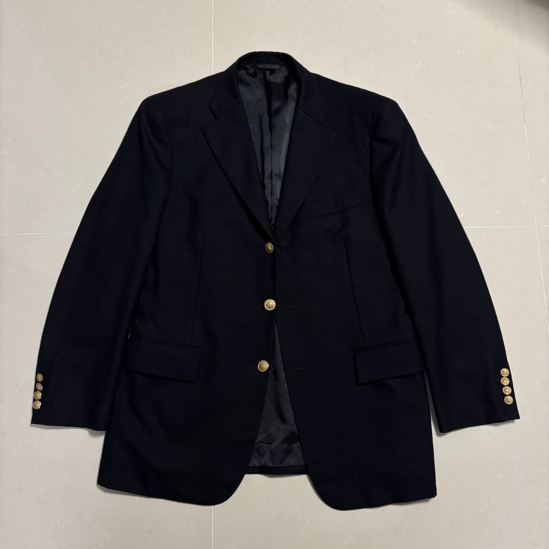 정품 뉴욕커 금장 울 블레이저 자켓 다크네이비 상품이미지4
