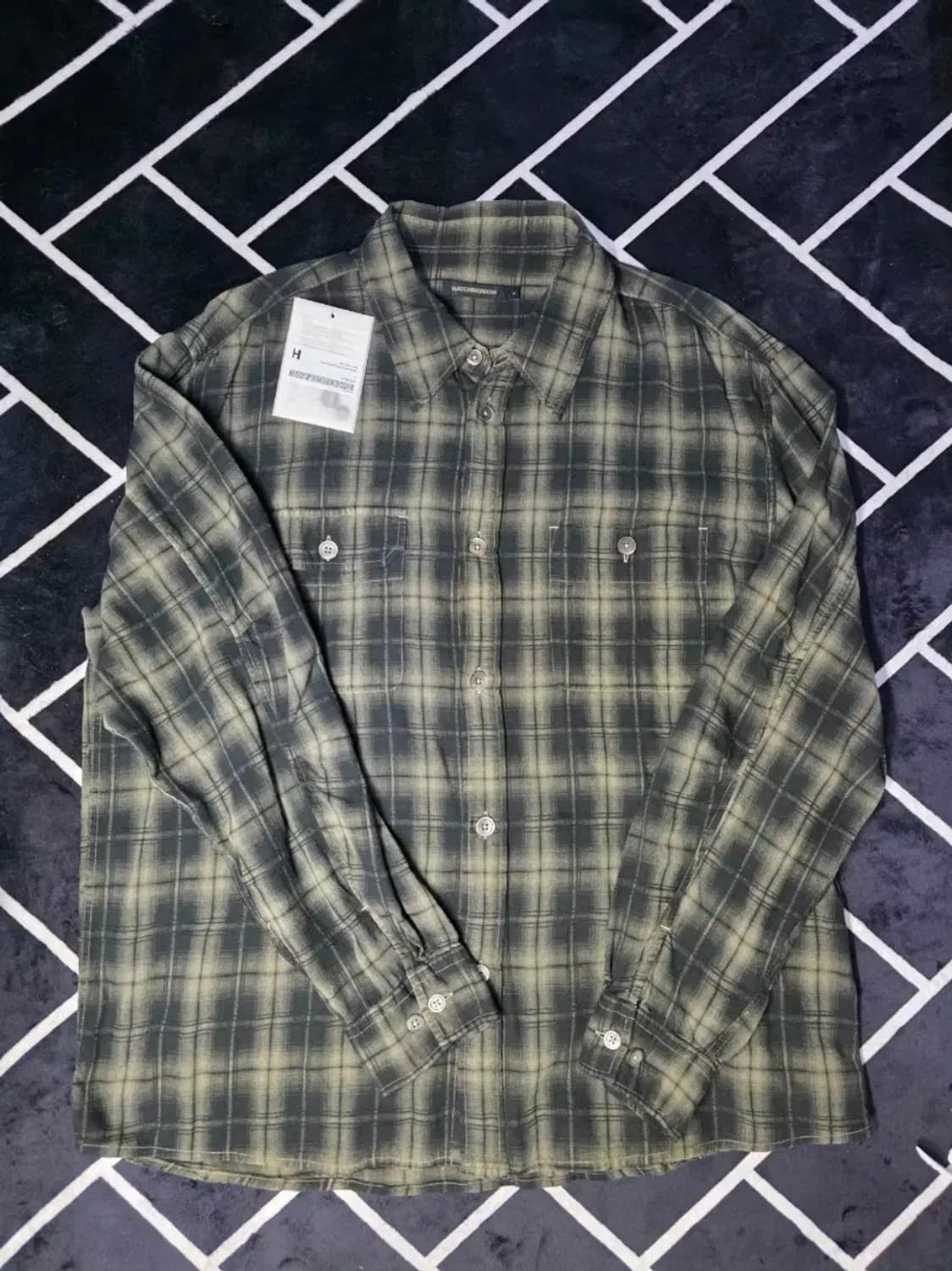 해칭룸 2pk 오버다이드 체크 셔츠 다크 카키 4(L) 상품이미지1