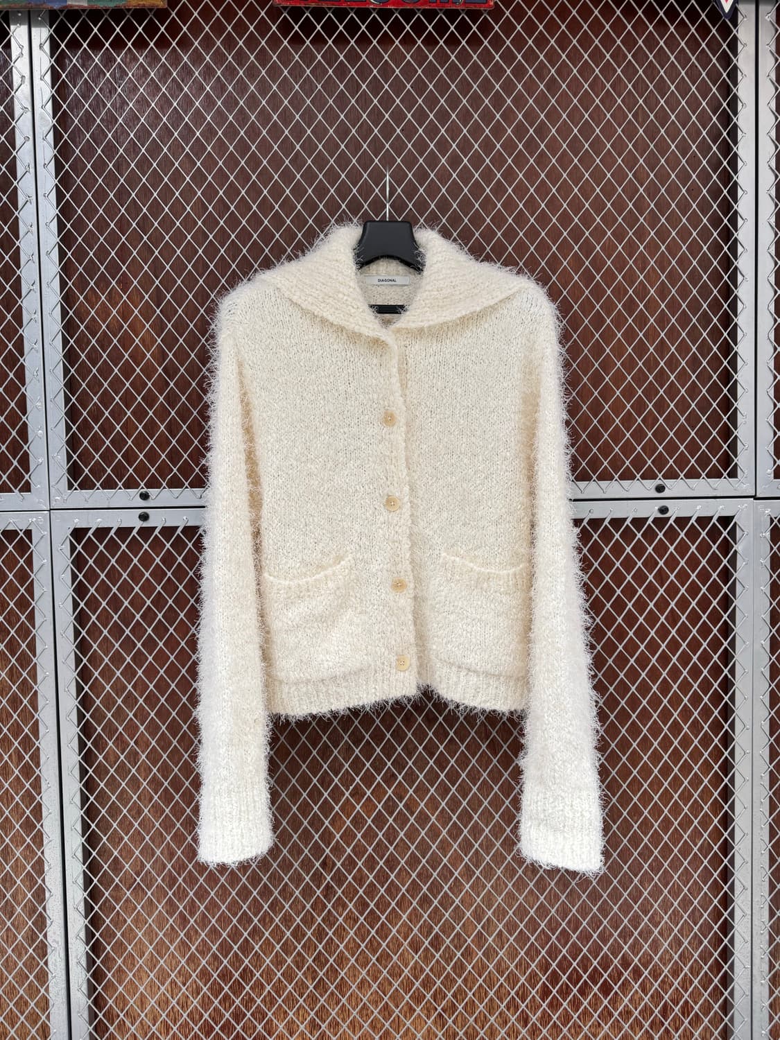 다이애그널 세일러 퍼 니트 가디건 상품이미지3