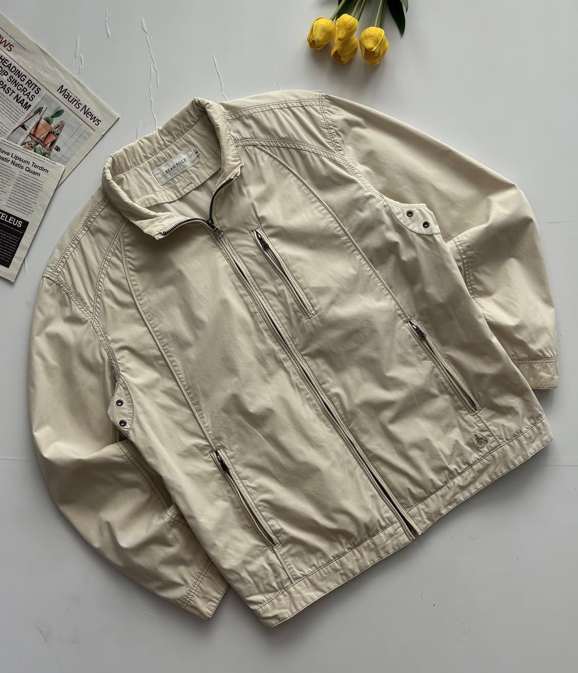 빈폴 베이지 블루종 봄버 자켓 상품이미지1