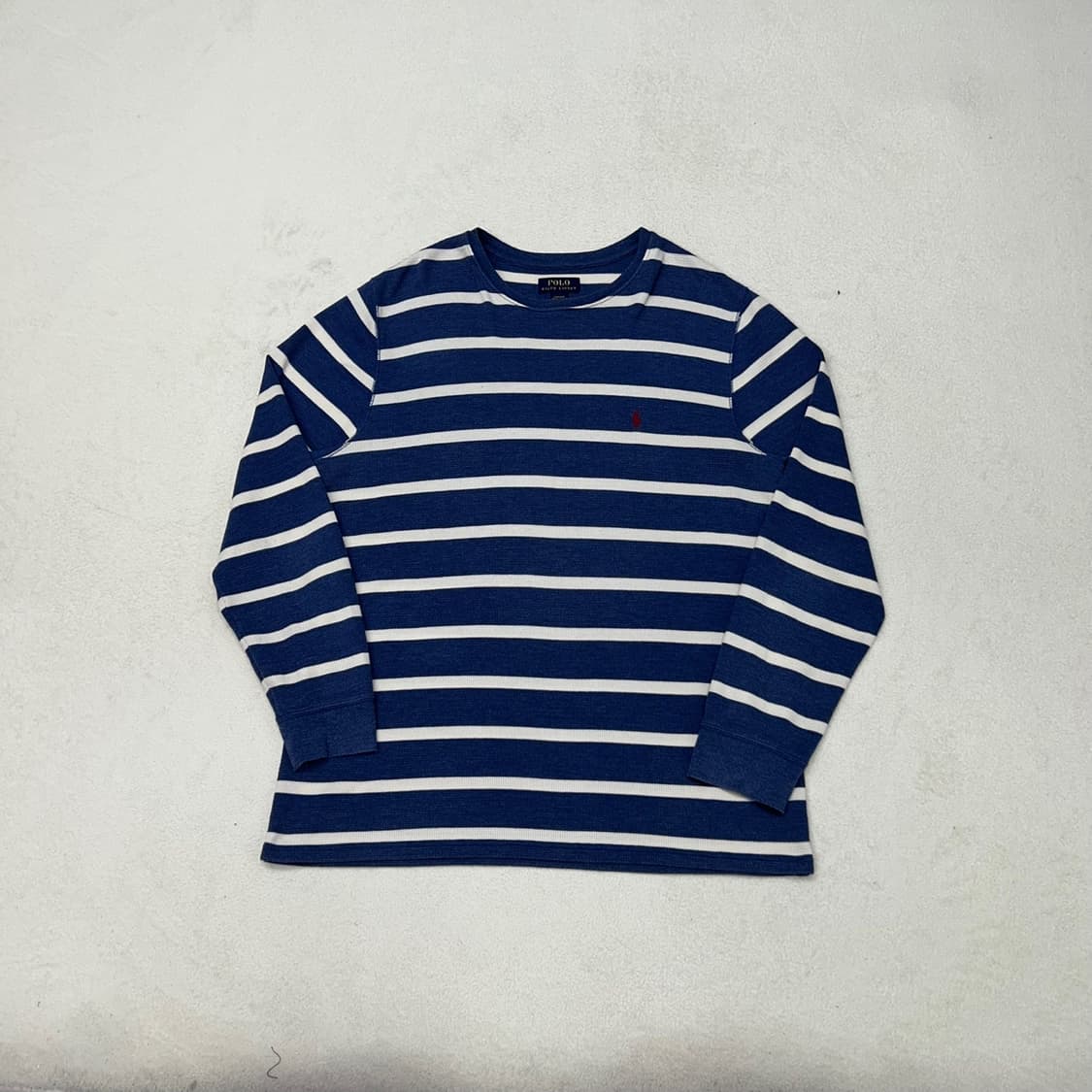Polo blue stripe waffle T-shirts 상품이미지4