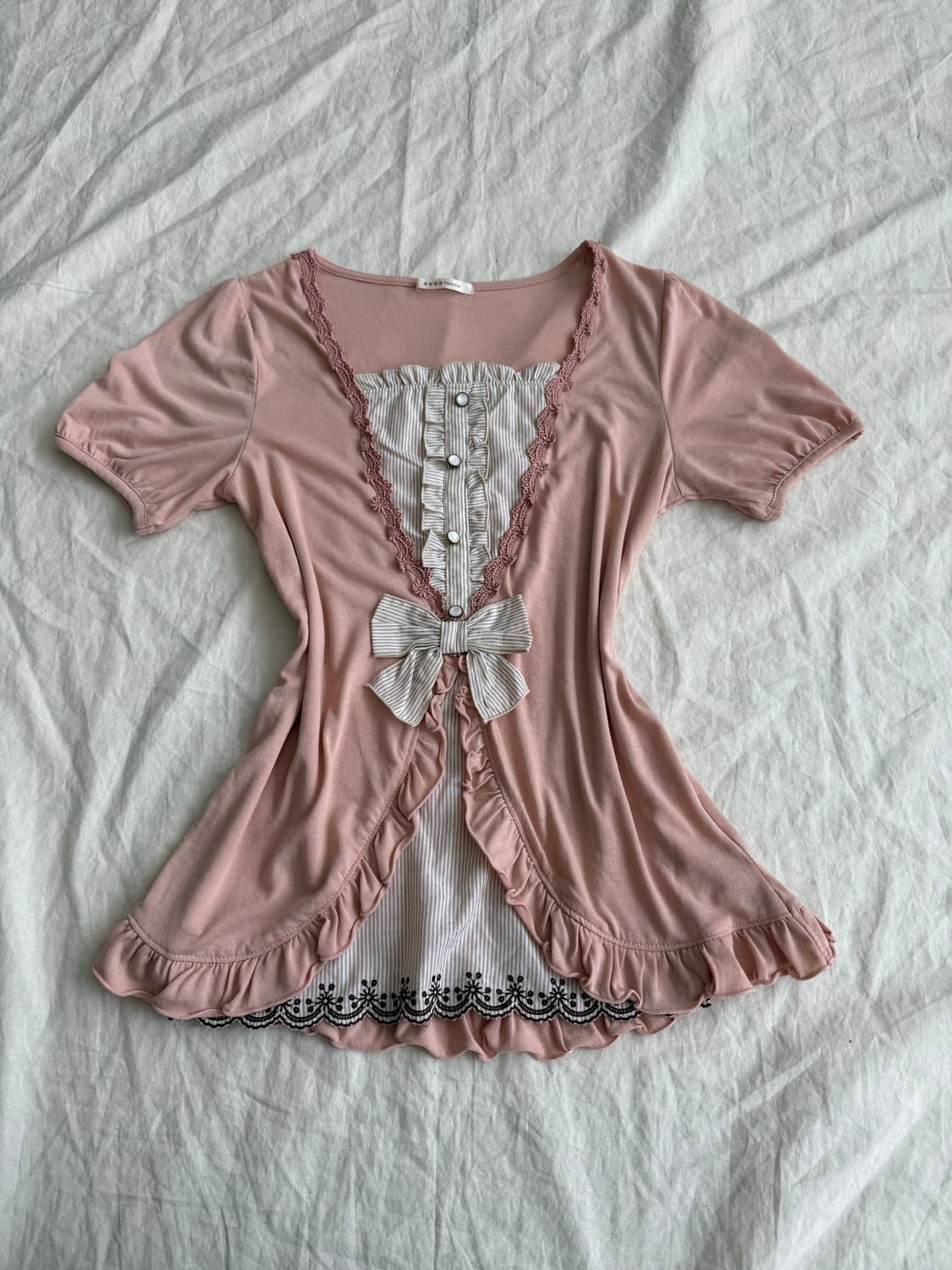 엑시즈팜 로걀 러블리 블라우스 반팔 상품이미지1