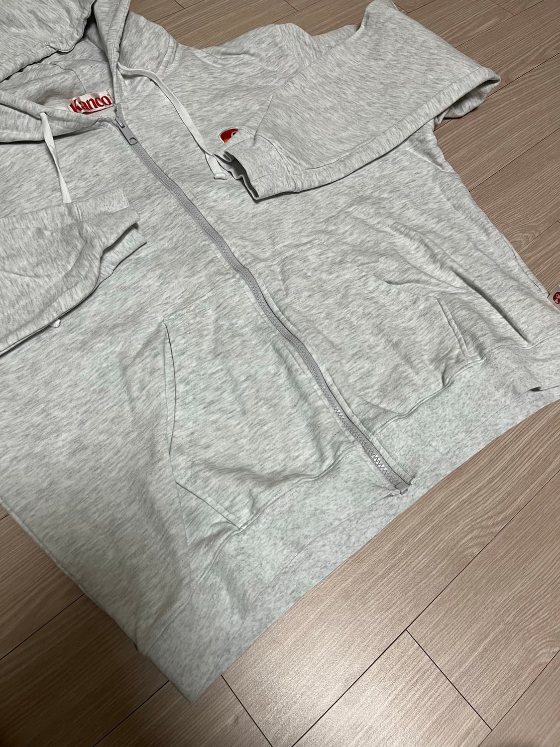 칸코 멜란지 그레이 후드집업 상품이미지2