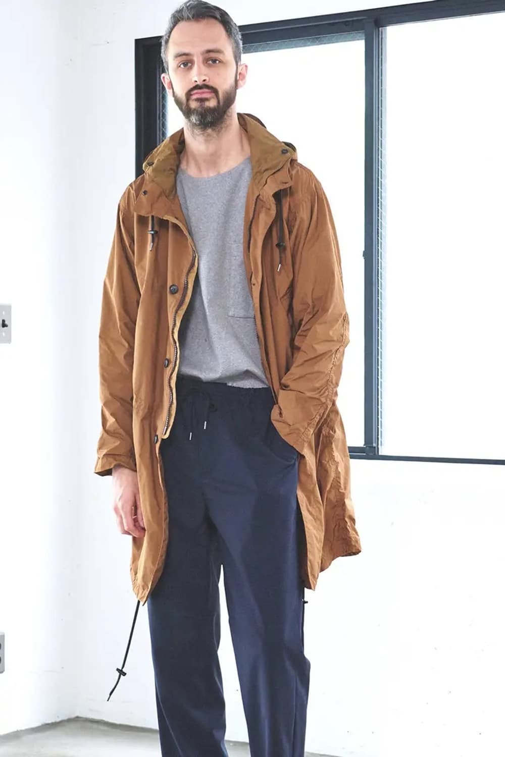 스틸바이핸드 카멜 나일롱 후드 코트 판매 상품이미지1