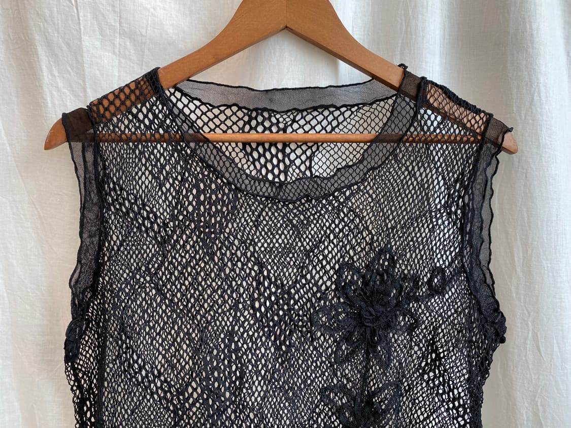 블랙 네트 슬리브리스탑(M) 상품이미지3