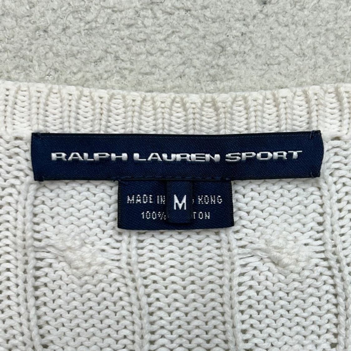 RALPH LAUREN 화이트 케이블 니트 가디건 M 상품이미지5