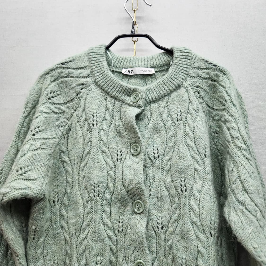 자라 ZARA 케이블 크롭 니트 가디건 M(L) 상품이미지2