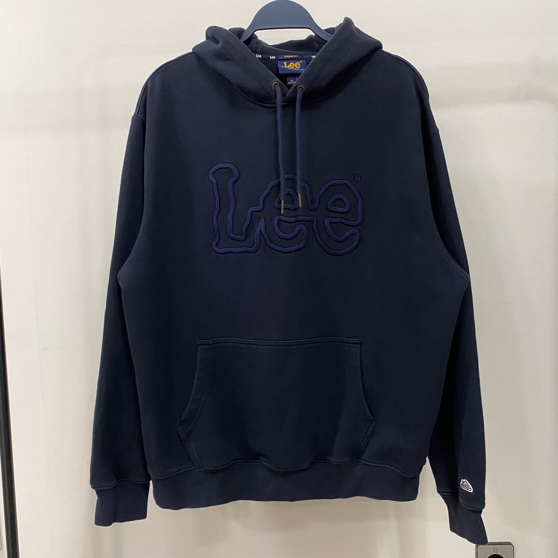 Lee 체인 트위치 로고 후드 티셔츠 네이비 상품이미지1