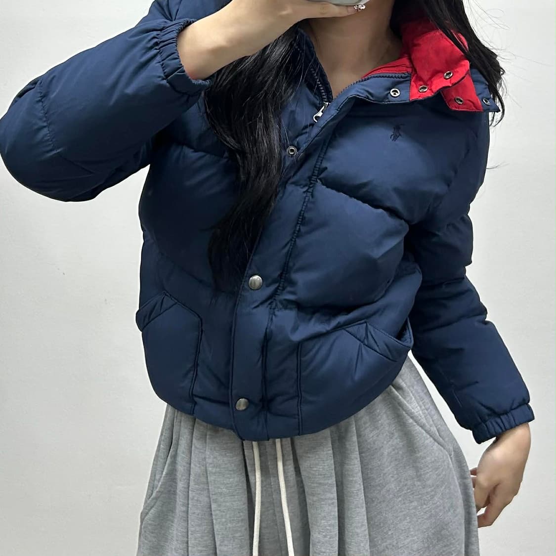 폴로 랄프로렌 네이비 걸즈 푸퍼 패딩 덕다운 자켓(XL) 상품이미지2