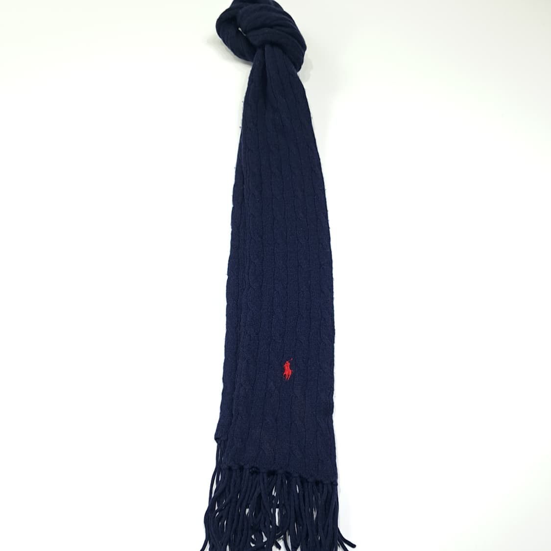 MX430 폴로 메리노울 캐시미어 혼방 케이블 니트 머플러 상품이미지1