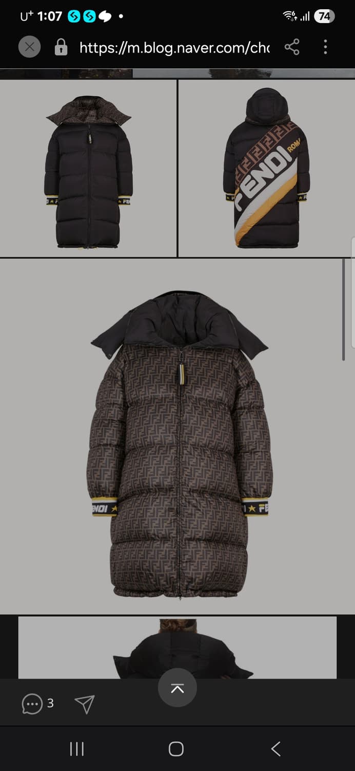 펜디 양면 패딩 상품이미지7