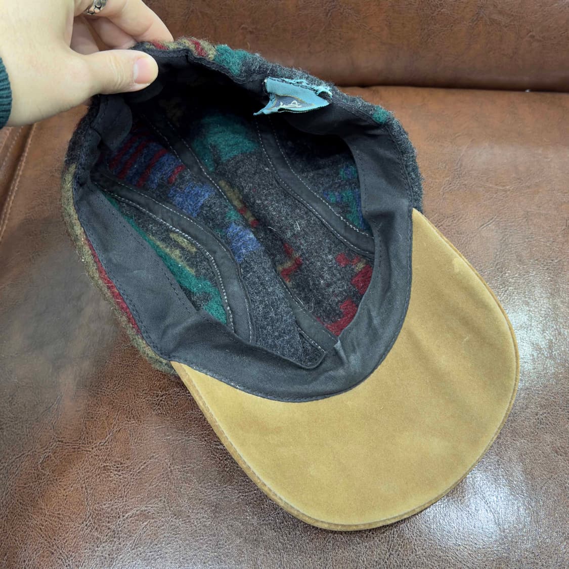 90s 울리치 체크 울 헌팅캡 USA 상품이미지5